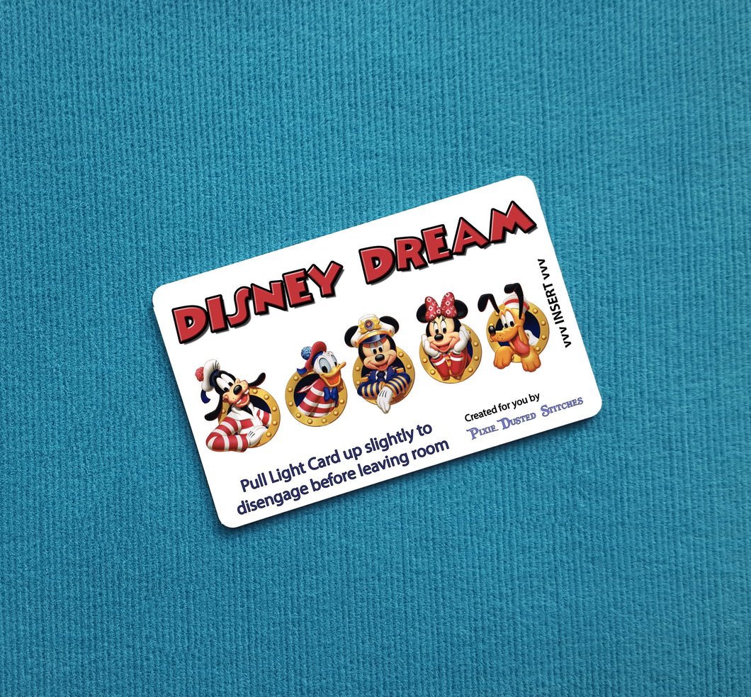 Disney Cruise Light Card® Mickey Minnie Donald Goofy Pluto in Portholes